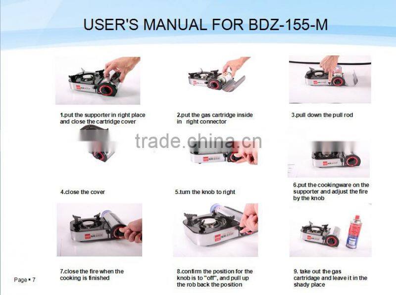 indoor high quality picnic gas stove korea