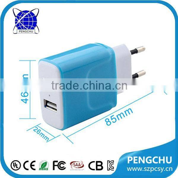 ac 100v-220v 50/60hz dc 12w 5v 2.4a mini USB wall charger with two USB ports