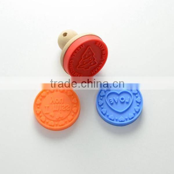 2016 hot sale silicone cookie stamp Eco-friendly silicone