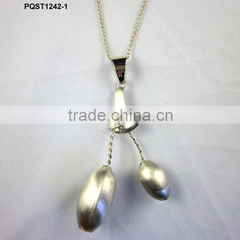 wholesale newest design metal ball necklace and earrings gold jewelry set