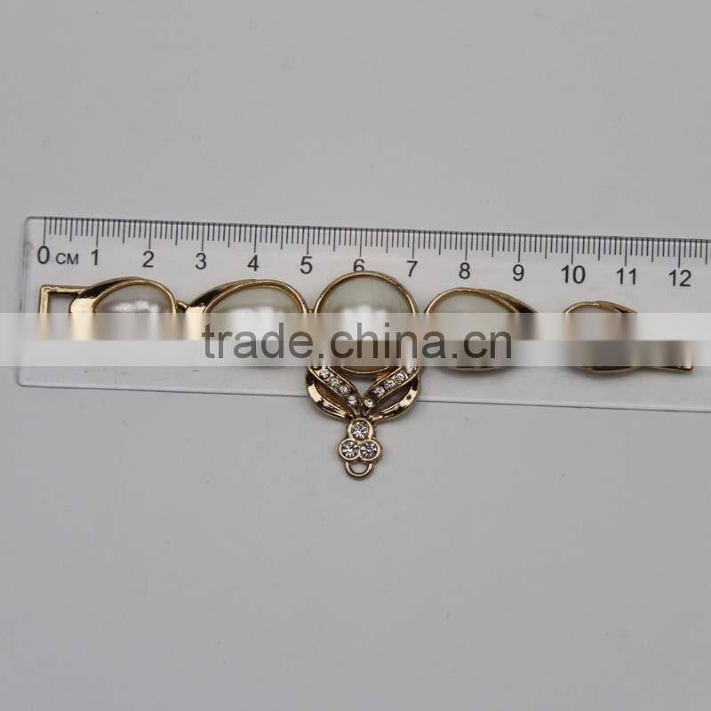 pearl metal buckle garment accessories strass chain link chain