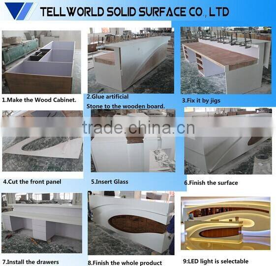 Artificial stone high quality small reception desk salon reception desk counter