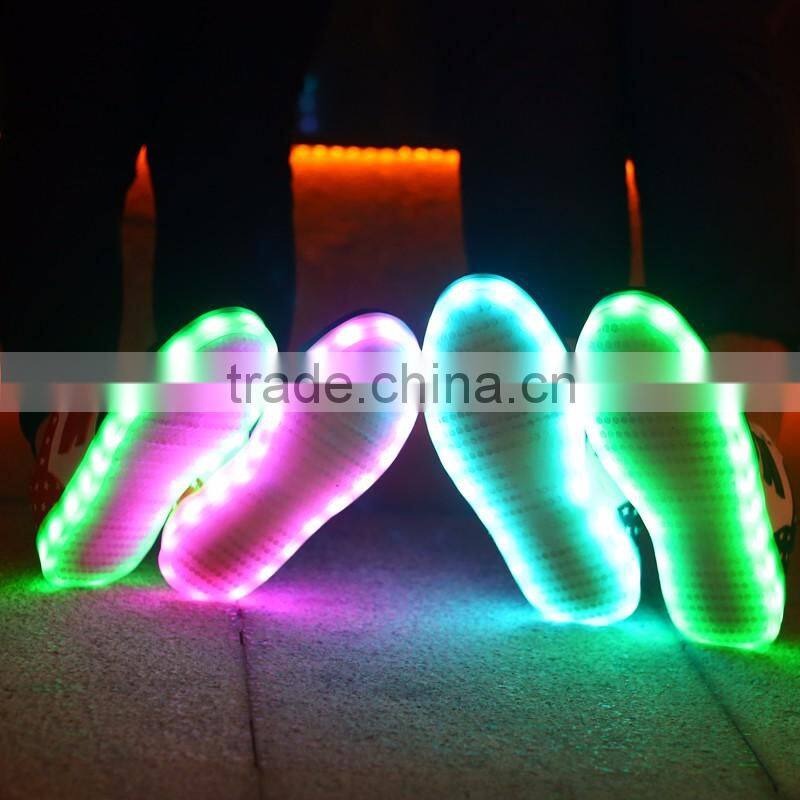 Wholesale USB charger changeable colors light up running sports casual shoes for adults JK-012