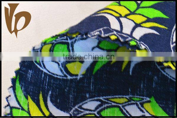 2015 new design Thailand style 51%linen 49%cotton print fabric/ linen cotton fabric/ linen fabric/ cotton fabric for t shirt