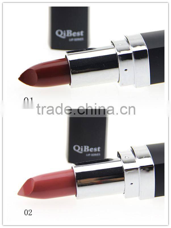 Fashion 12 color matte lipstick black tube purle red pink color longlasting waterproof lipstick
