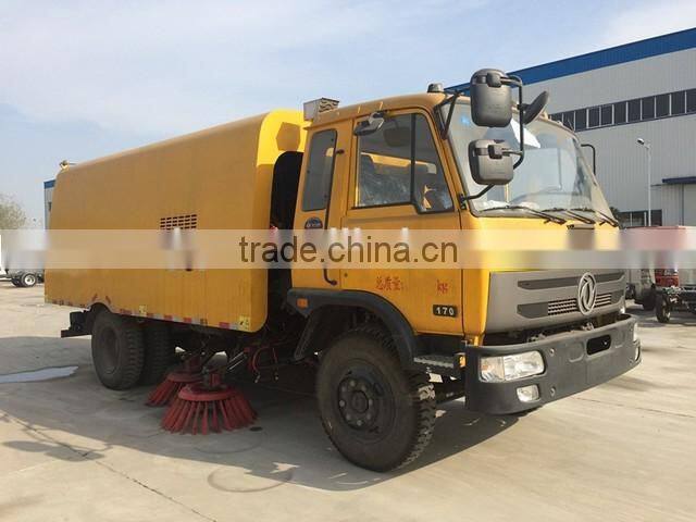 New arrival yellow color customized top sell dongfeng153 6cbm 6m3 garbage box street sweeper truck