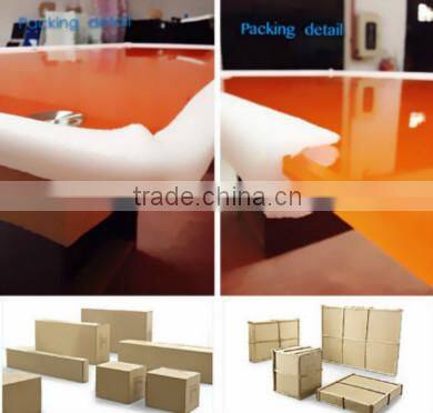 PT-P014 WorkWell office furniture supply standard high gloss office glass desk with metal legs good quality