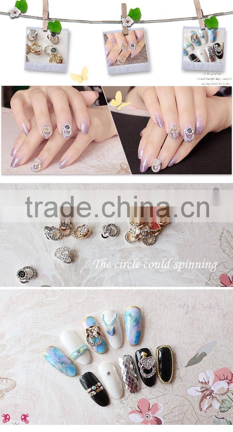 2016 New Trends Fashionable Lucky Circle Pendant Nail Art Charms Decal Fancy Multi Shape 3D Alloy Nail Art