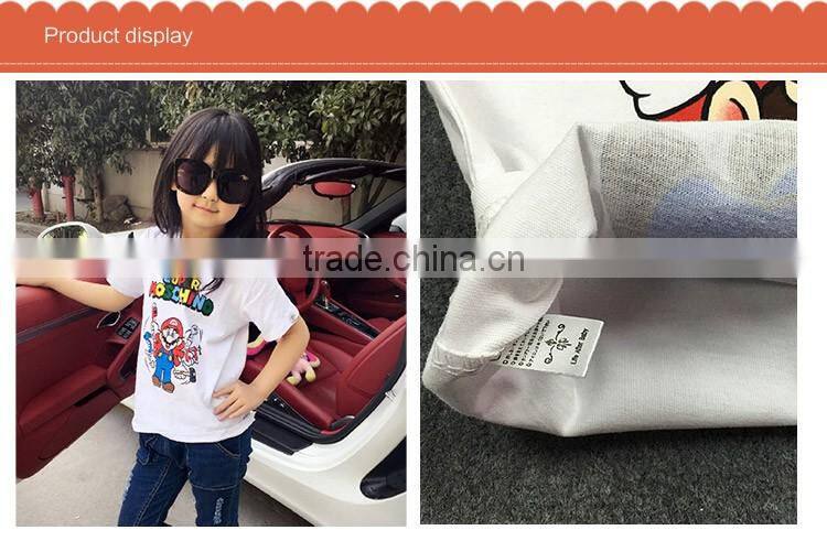 Lovely Summer Soft Family Clothing Cartoon Printed Children T-Shirt For Promotion