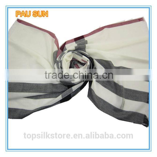 New style classical grid printed long 100 wool scarf