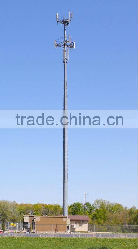 Galvanized steel communication pole in 30m height