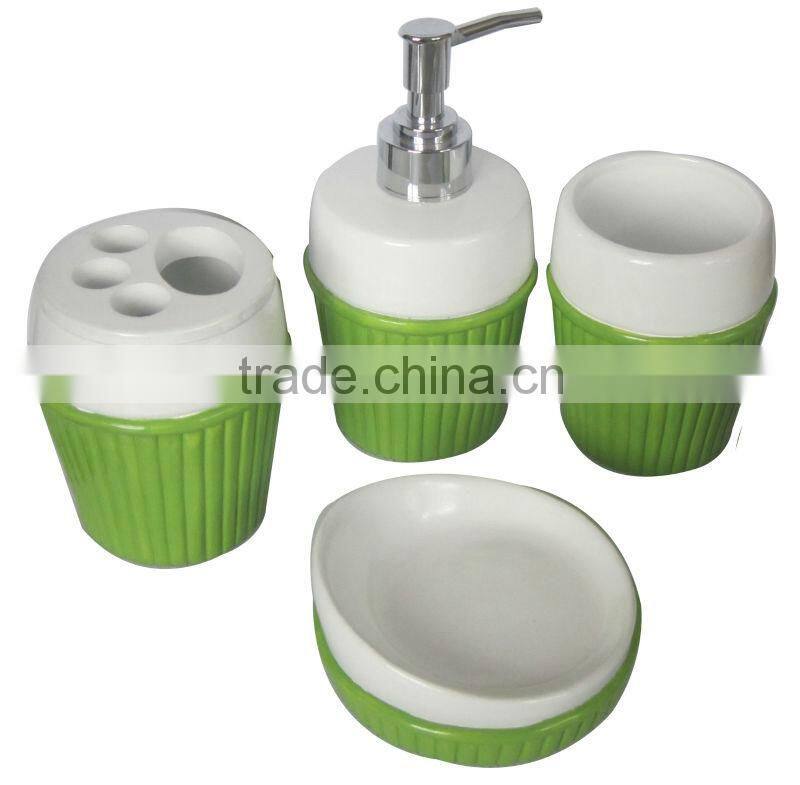 Luxury Furnishings 4pcs grey ceramic bath gift set