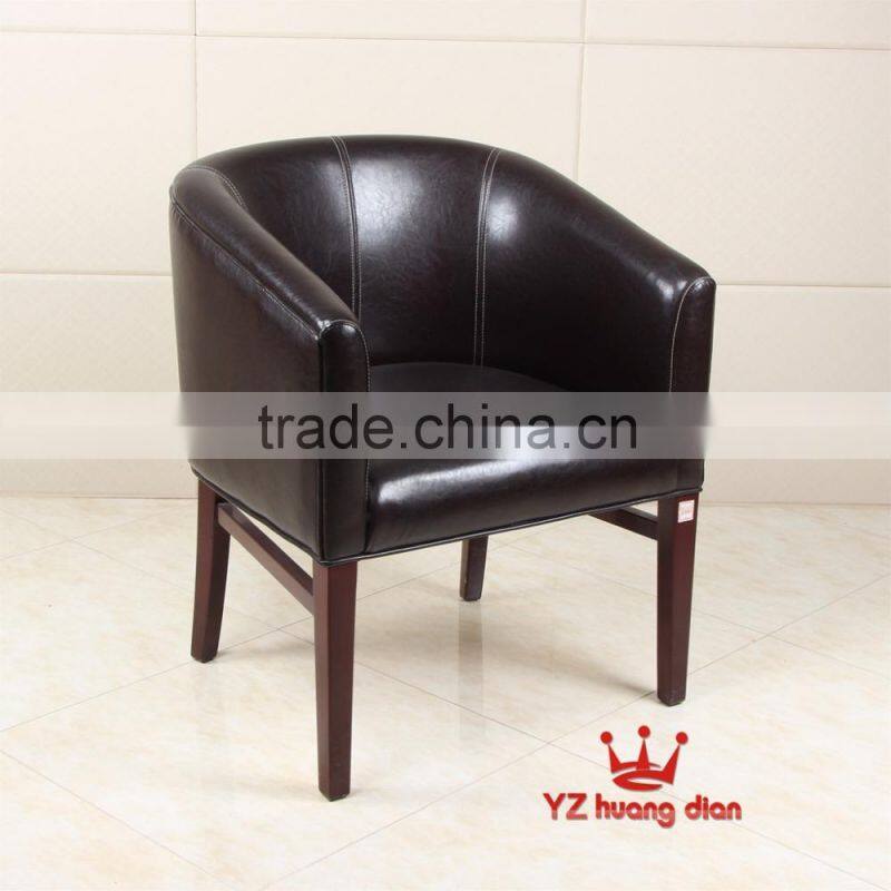 Red color leather single sofa chair with low back rest YZA501