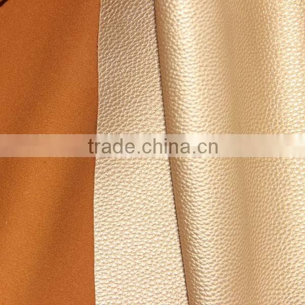 Metallic Pu synthetic leather for sofa leather and furniture leather usage