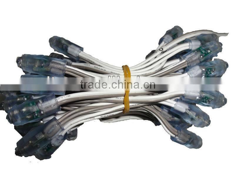 GREEN color led 12mm node,through-hole type,injection made,IP65 rated;DC5V input;0.1W;50pcs a string