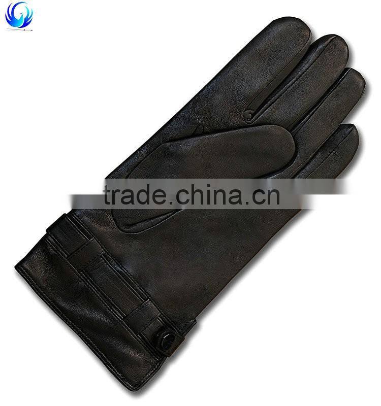 Classic man winter smartphone sheepskin leather touch glove made in China