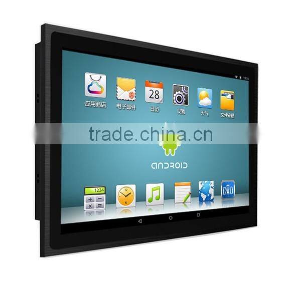 IP65 Front panel 21.5 touch screen android panel pc with True flat seamless