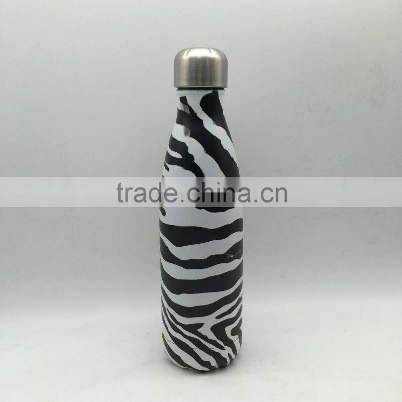 750ml Stainless steel bottle insulated bottle/ vacuum water drinking bottle zebra air transfer