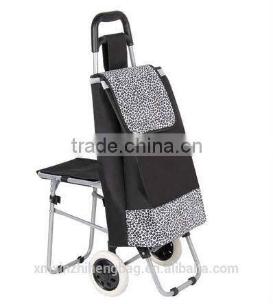 Satin folding shopping bag with wheels trolley bag supplier in dubai