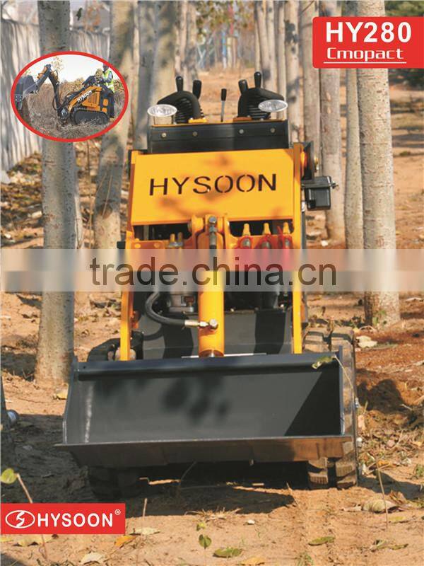 low price Hysoon mini skid steer loader with grapple