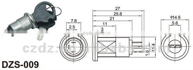 warm air blower switch/two position switch,19mm the key for game machines,Zinc alloy 19mm security electronic key switch