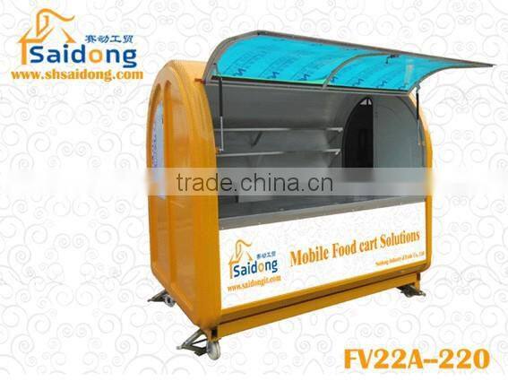 Best designed mobile food cart with big wheels and window for sale