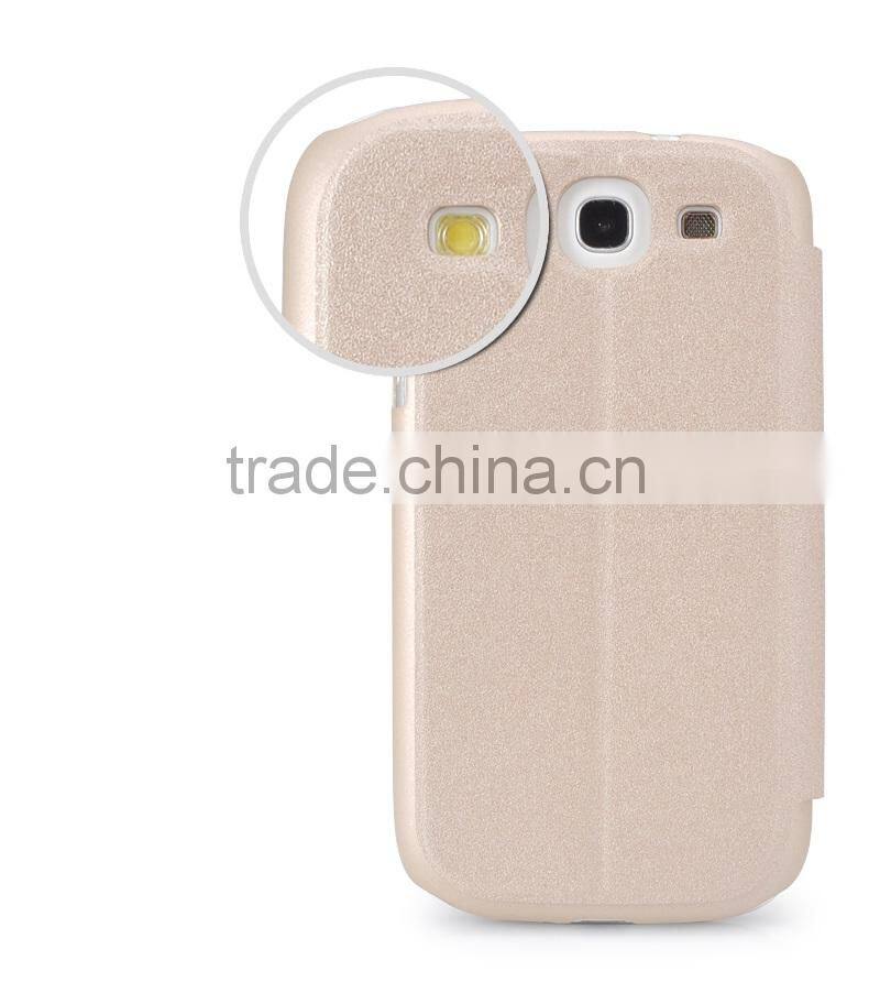 wholsale gold sand seaside pu case for samsung s3 mini case