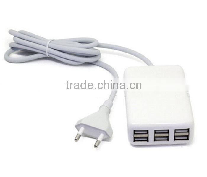 6-Port USB AC Power Charger Adapter AU/EU/US/UK Plug For iPhone HTC SAMSUNG