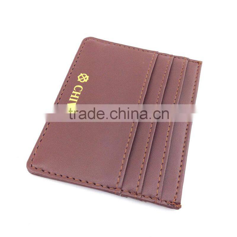 Slim leather PU PVC gift name business card holder