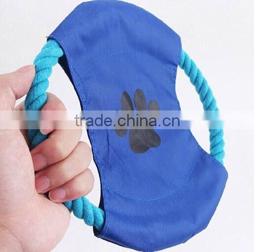 Best selling pet dog frisbee , puppy cat chew throw rope , disc fun flyer training play games toy