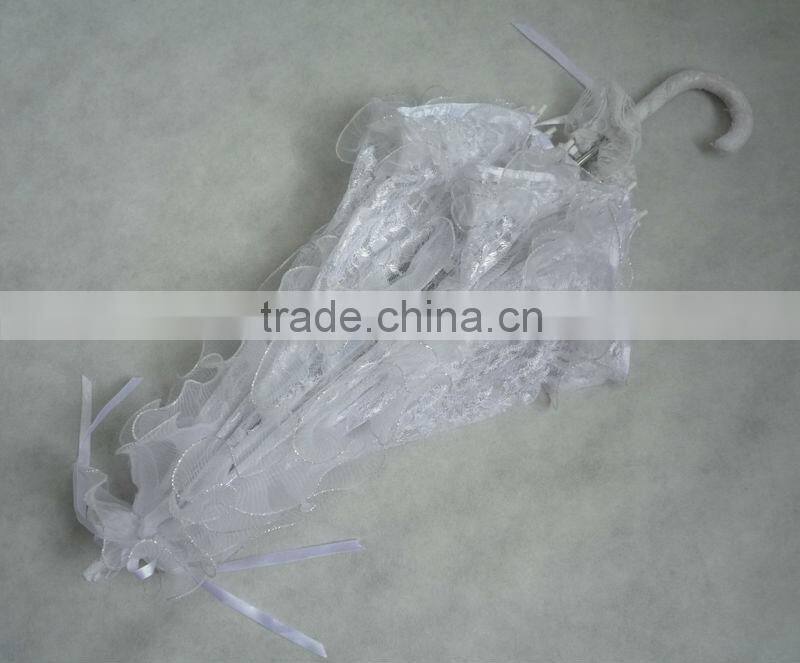 Arc46'' *8 Ribs Advertising Wedding Umbrella White Lace Umbrella OKN06