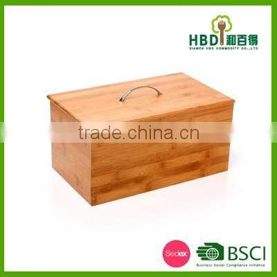 2016 Most popular design bamboo bread bin/wood bread box with lid