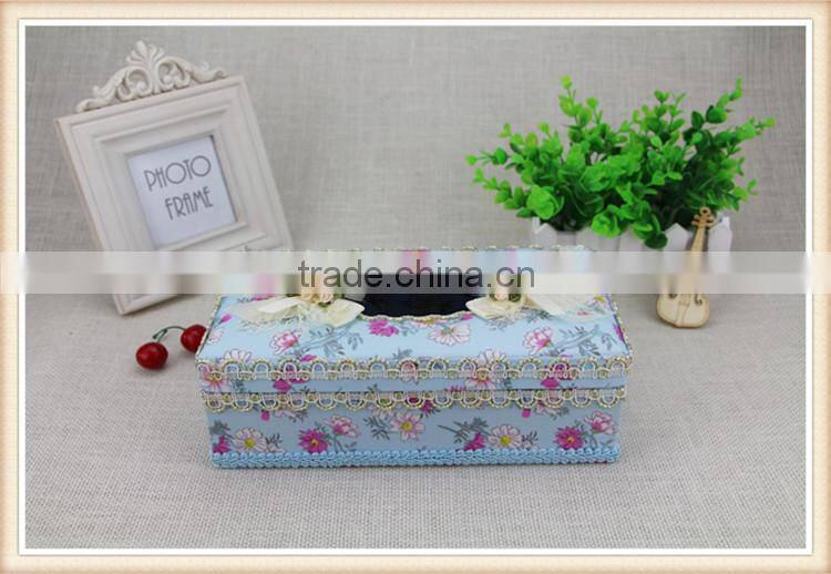 Flowers fabric design creative tissue boxes