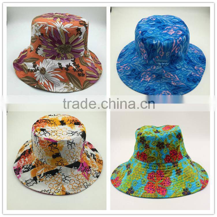 Custom design outdoor fisherman safari camo bucket hat with string