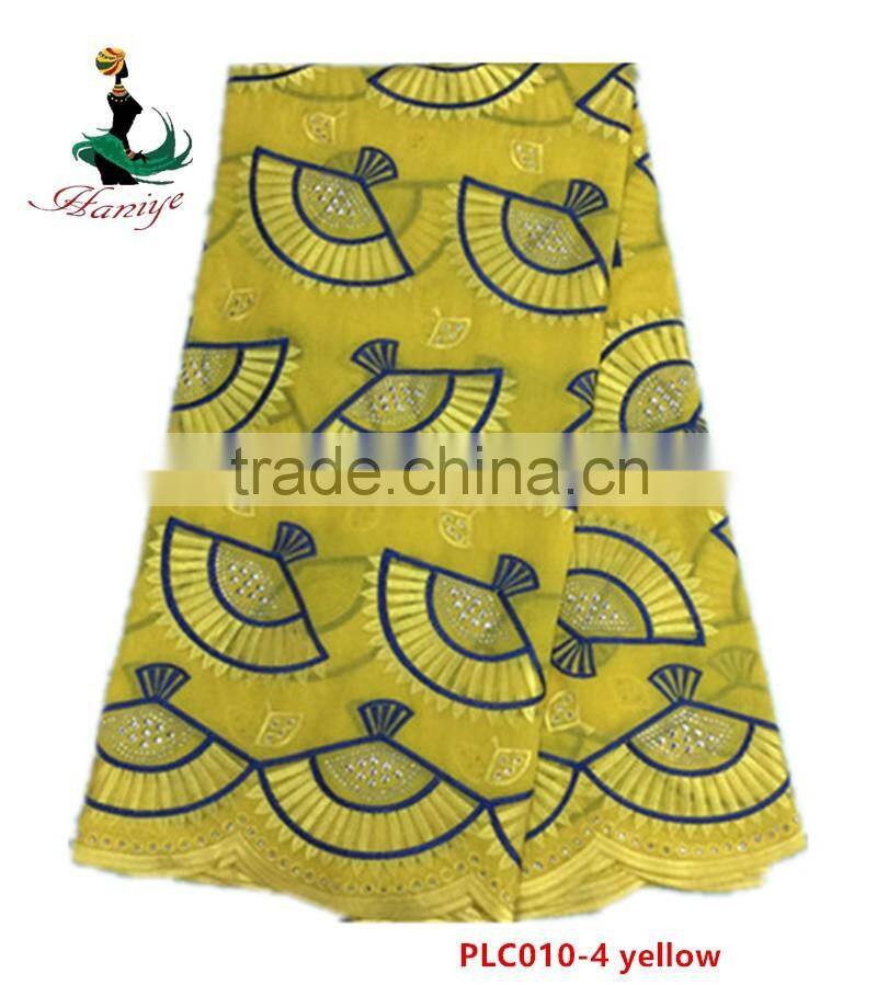 Haniye 2016 latest High Quality Swiss Cotton Lace Fabric 100% Cotton Polish Lace with stones/PLC010