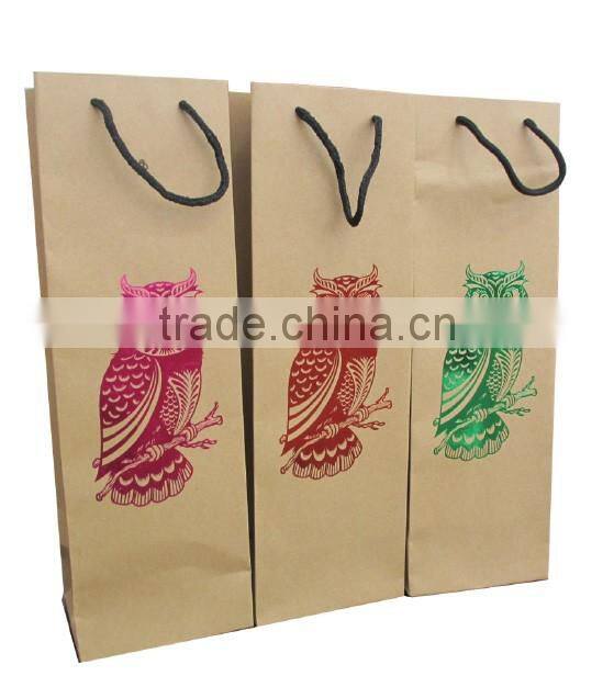 brown kraft wine gift bag with logo