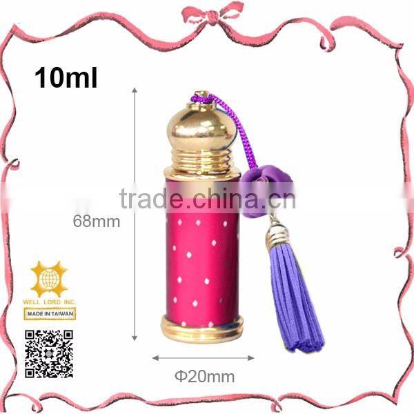 Adorable pink base golden cap aluminum empty oil bottle