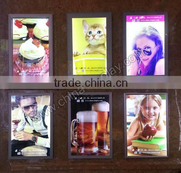 Advertising light up sign board super slim light box led backlit illuminated picture frame