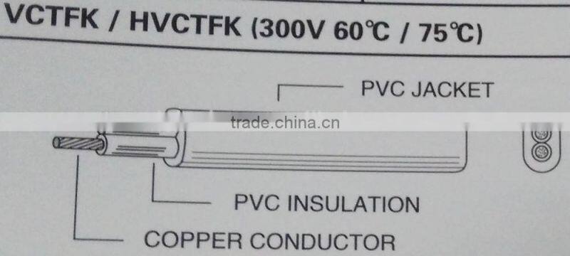 PSE-JET approval electrical plug for Japan with 2 cores cable