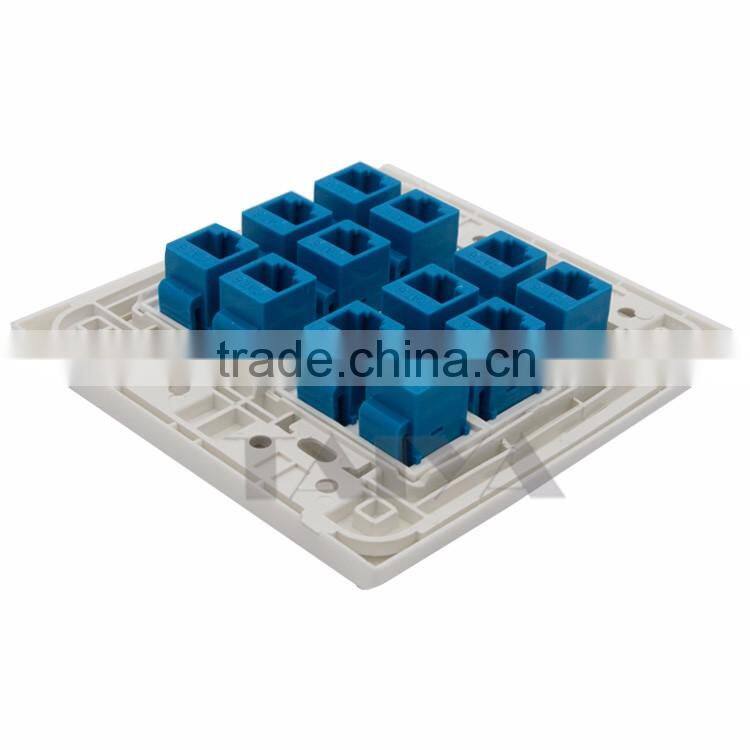 120 X 120mm face plate 12 Ports CAT6 rj45 female to female wall plate network wall plate support customization