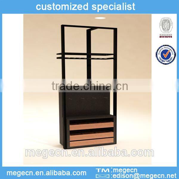 cosmetics leather belt wood rack display
