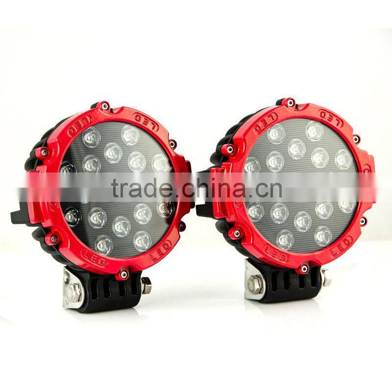hot sale led working light for truck, red 51 watt 7'' jeep led