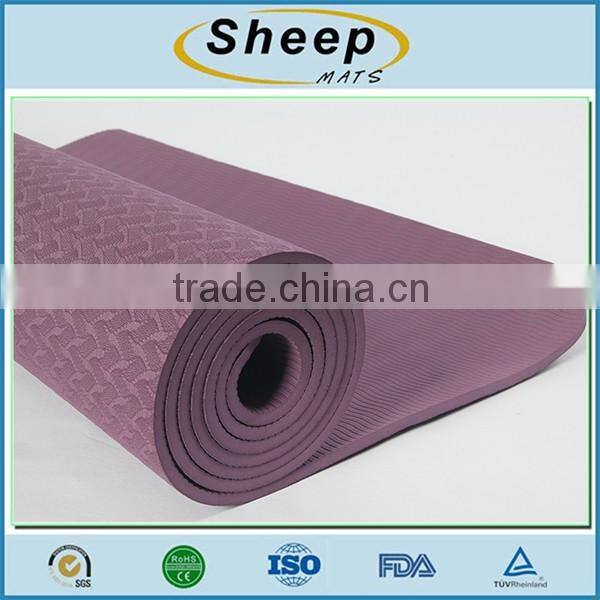 Exercise printed eco friendly waterproof tpe non-slip yoga mat roll