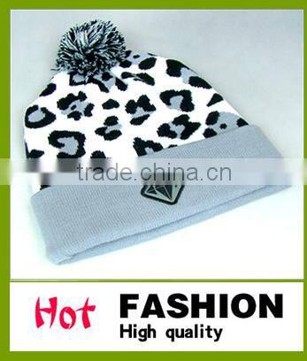 warm ski beanie/jacquard ski winter hat/knit ski winter hat