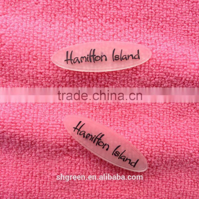 2D or 3D transparent PVC rubber patch for sportwear