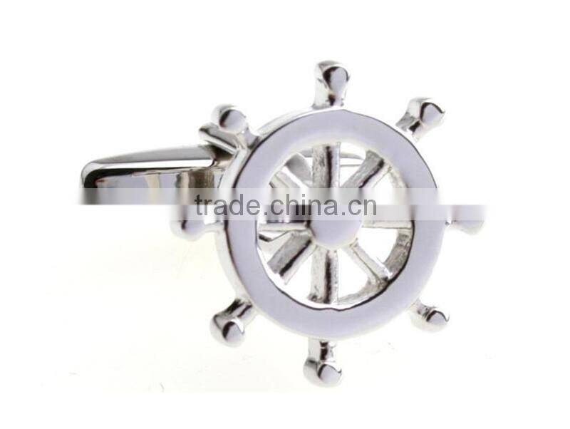 wholesale novelty jewelry brass seaman rudder helm cufflinks