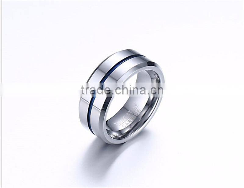 8 mm Two Tone Tungsten engagement band ring
