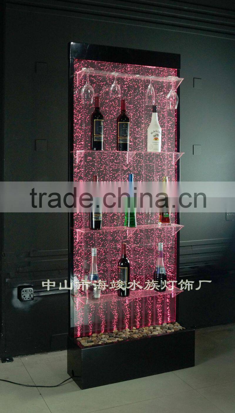 Led lighting bubble water liquor display rack,with color changing,Amazing water bubble wine rack,