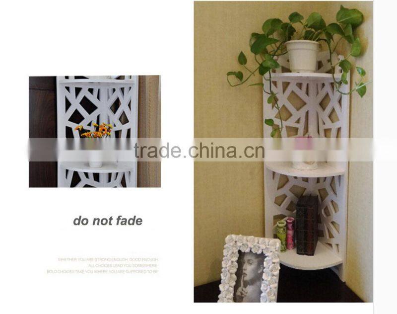 2015 hot sale Decorative Pure White WPC Carved Display Hollow Out Floating Shelf