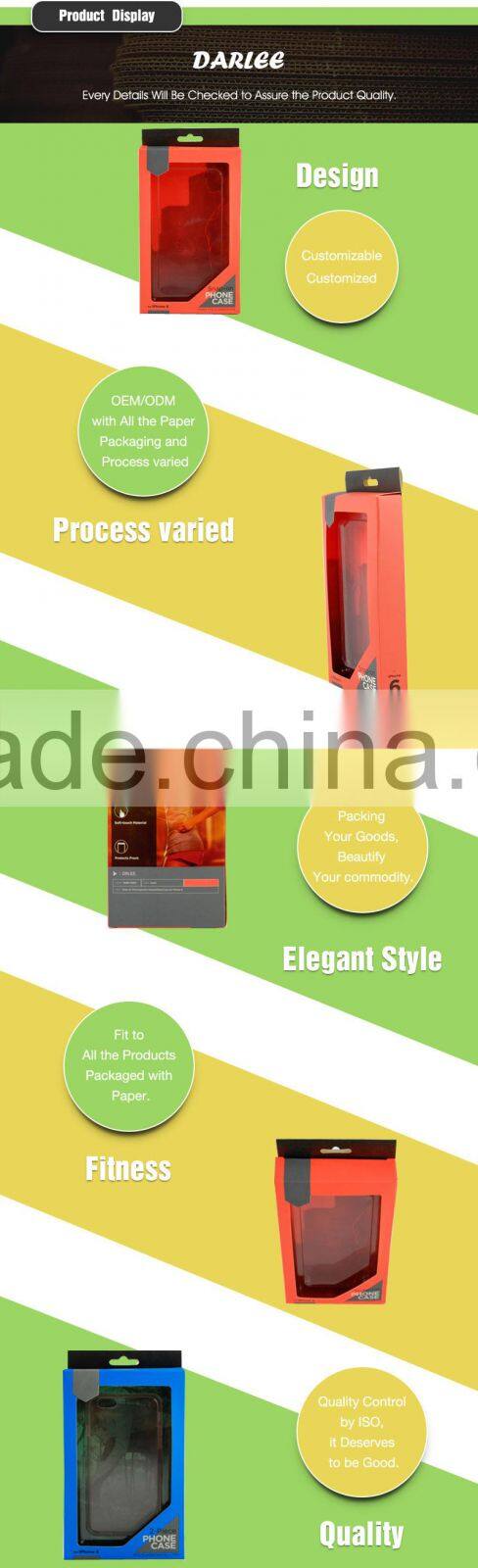 China unique recycled clear window paper packaging box for cell phone case